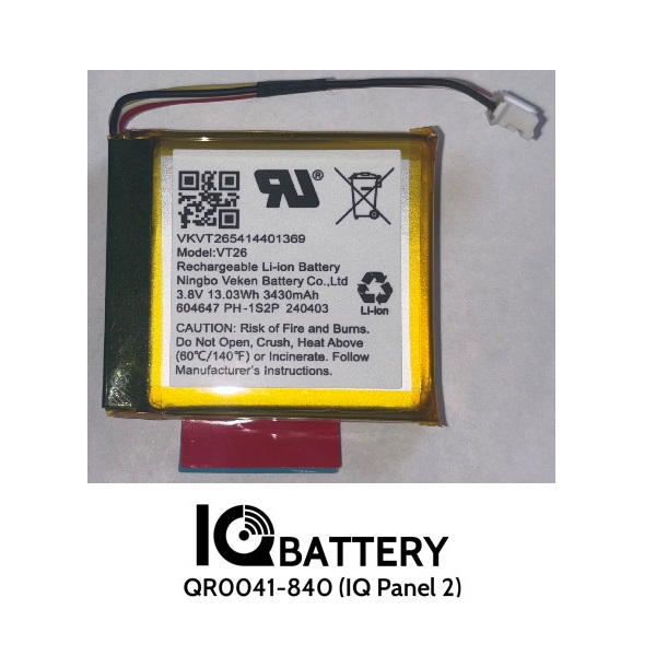 Qolsys QR0041-840 IQ Battery Replacement for the IQ Panel 2 and 2 Plus