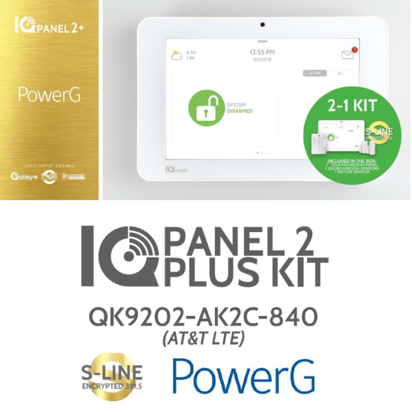 Qolsys QK9202-AK2C-840 IQ Panel 2+ 2-1 Kit (AT&T, LTE, PowerG, 319 MHz, S-Line)