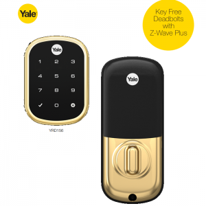 Yale YRD156-ZW2-605 TouchScreen Deadbolt Z-Wave Lock-Polished Brass