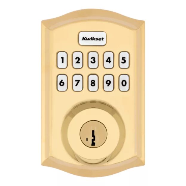 Kwikset Home Connect HC620 TRL ZW700 Traditional Keypad Connected Smart Lock with Z-Wave Brass